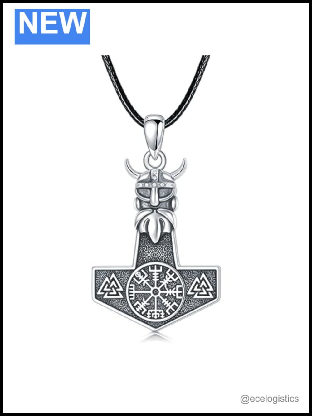 Viking Mjolnir Necklace 925 Sterling Silver Odin Pendant
